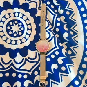 Purple glitter watch